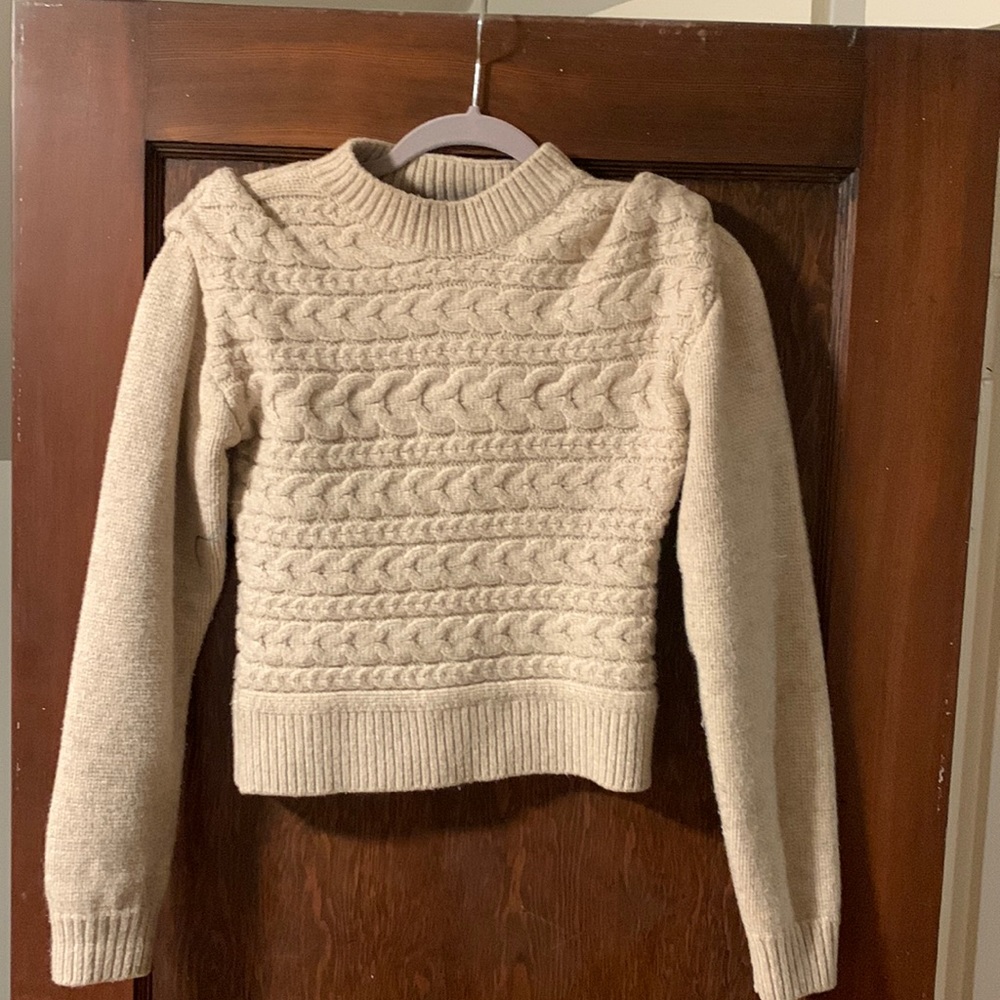 BLANK NYC BEIGE CHUNKY KNIT SWEATER
